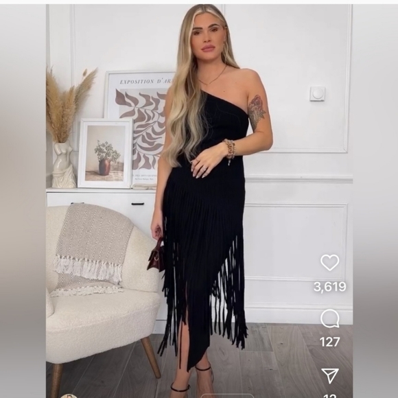 NWT ZARA * FRINGE RIBBED TOP BLACK - Picture 6 of 12